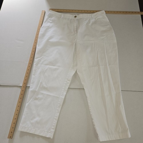 Lands End Jeans Plus Sz 18W/P White Zip Button High Rise Straight Leg Nwot
