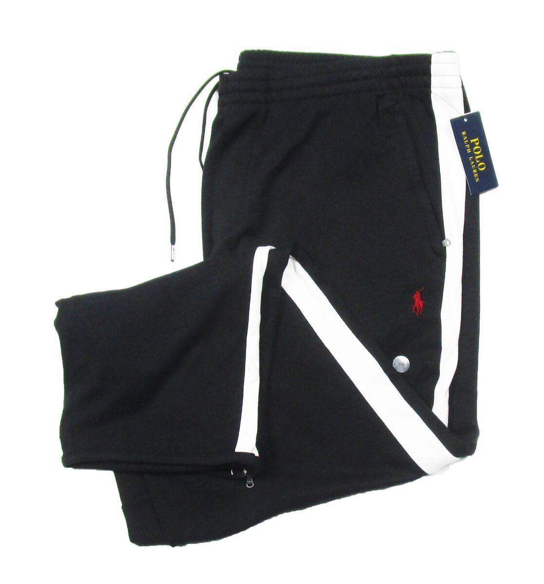 Polo Ralph Lauren Big & Tall Black Side Stripe Double Knit Polo Ralph Lauren Big & Tall Black Side Stripe Double Knit