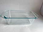 Vintage Pyrex Loaf Pan Baking Dish #2213 Clear Glass Corning  With Handle USA