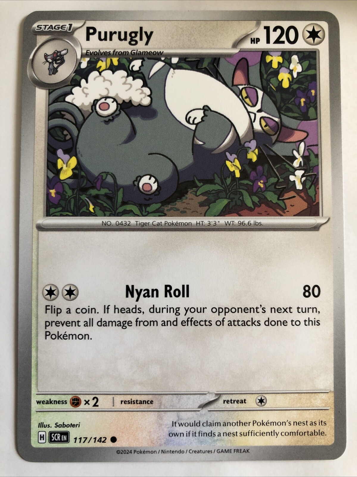 Pokémon TCG Stellar Crown Purugly 117/142 NM
