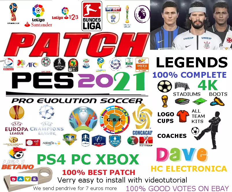 OPTION FILE eFOOTBALL OF PES 2020 y 2021 PS4 PC PS3 XBOX360 PARCHE