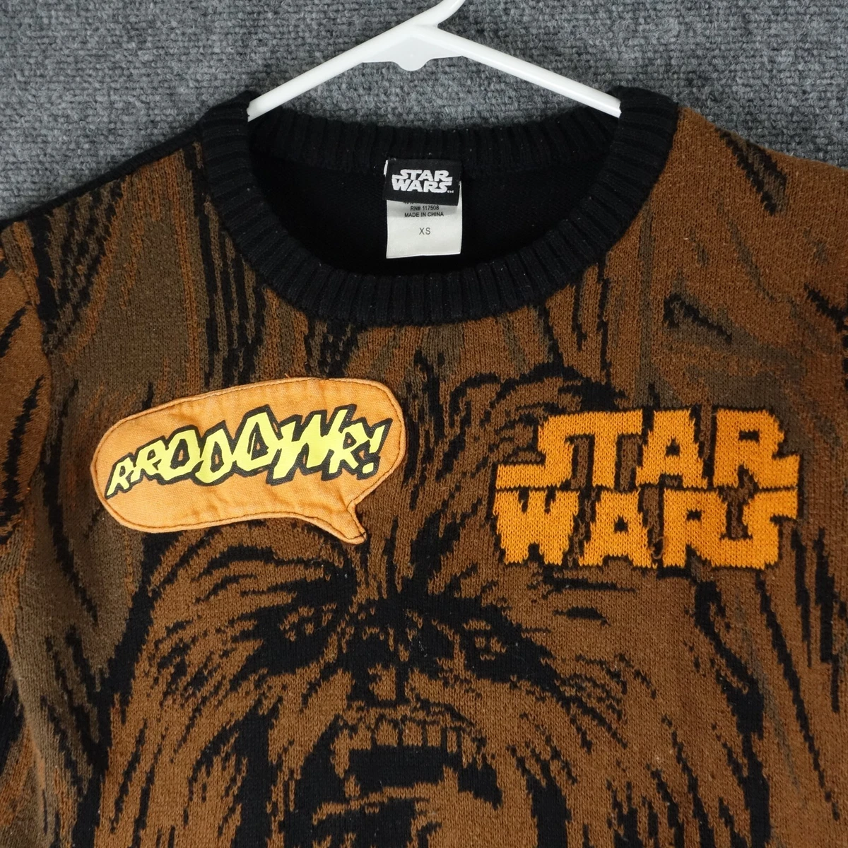 Star Wars Boys Sweater XS Black Brown Chewbacca Wookie Cotton
