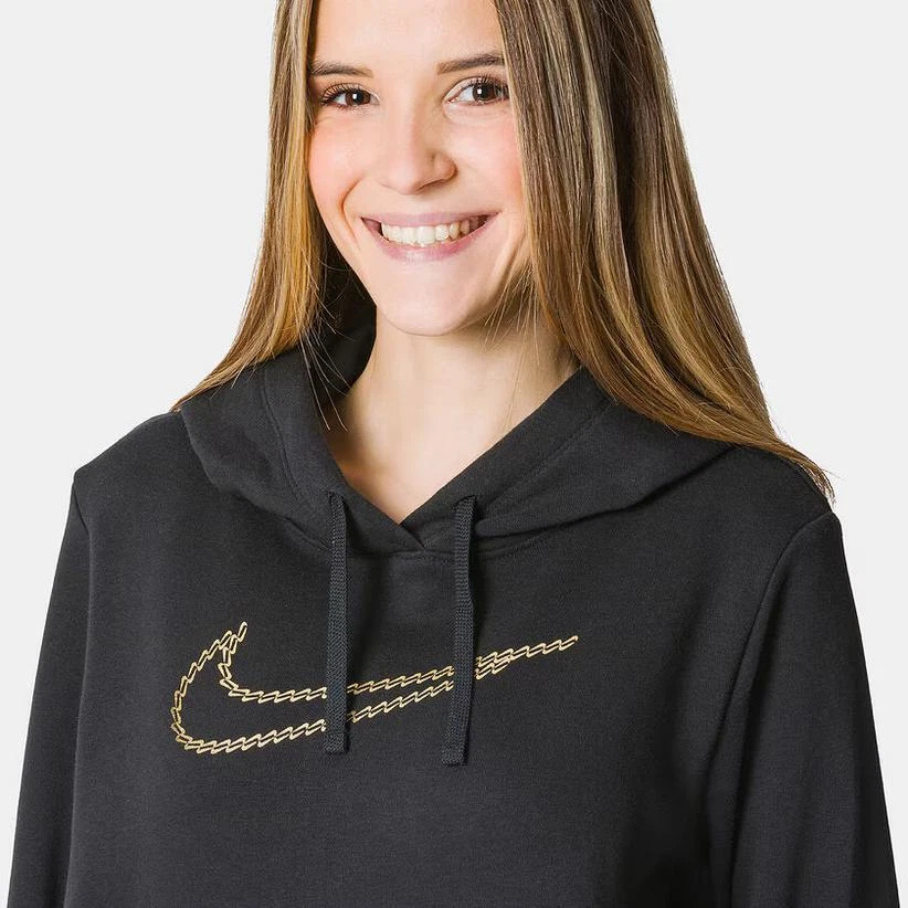 Nike Sudadera C/Capucha Mujer Ropa Deportiva Club - 010 (Negro / Oro) - Imagen 3 de 4