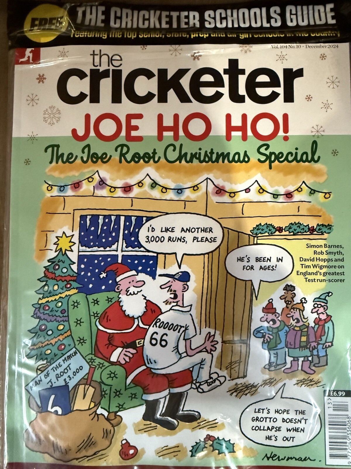 The Cricketer magazine Dec 2024 Joe Ho Ho The Joe Root Christmas Special