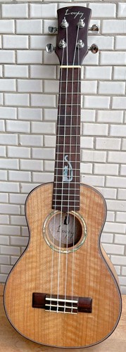Alulu Solid Curly Maple Cat Inlaid Concert Ukulele Hard Case UPC132 - Picture 2 of 16
