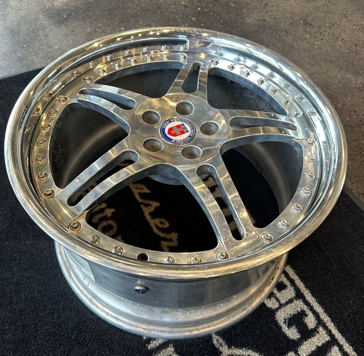 Ferrari 360, F430, 19" Rear HRE 5 Double Spoke, 3 Piece Wheel, Rim, Polished