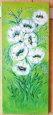 Cuadro acrílico, abstracto, flor, arte único, marco de cuña de lienzo, 30x70 cm