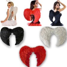 Halloween Angel Devil Fairy Feather Wings  Fancy Dress Costume Accessory Gothic