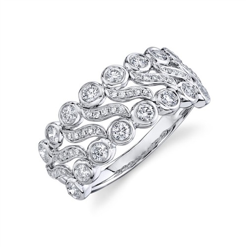 Bague Élégante Vagues Brillantes en Or main image 0