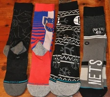 Brooklyn Nets Stance crew socks men's LARGE 9-13 NEW Christmas LOT OF 4 PAIRS