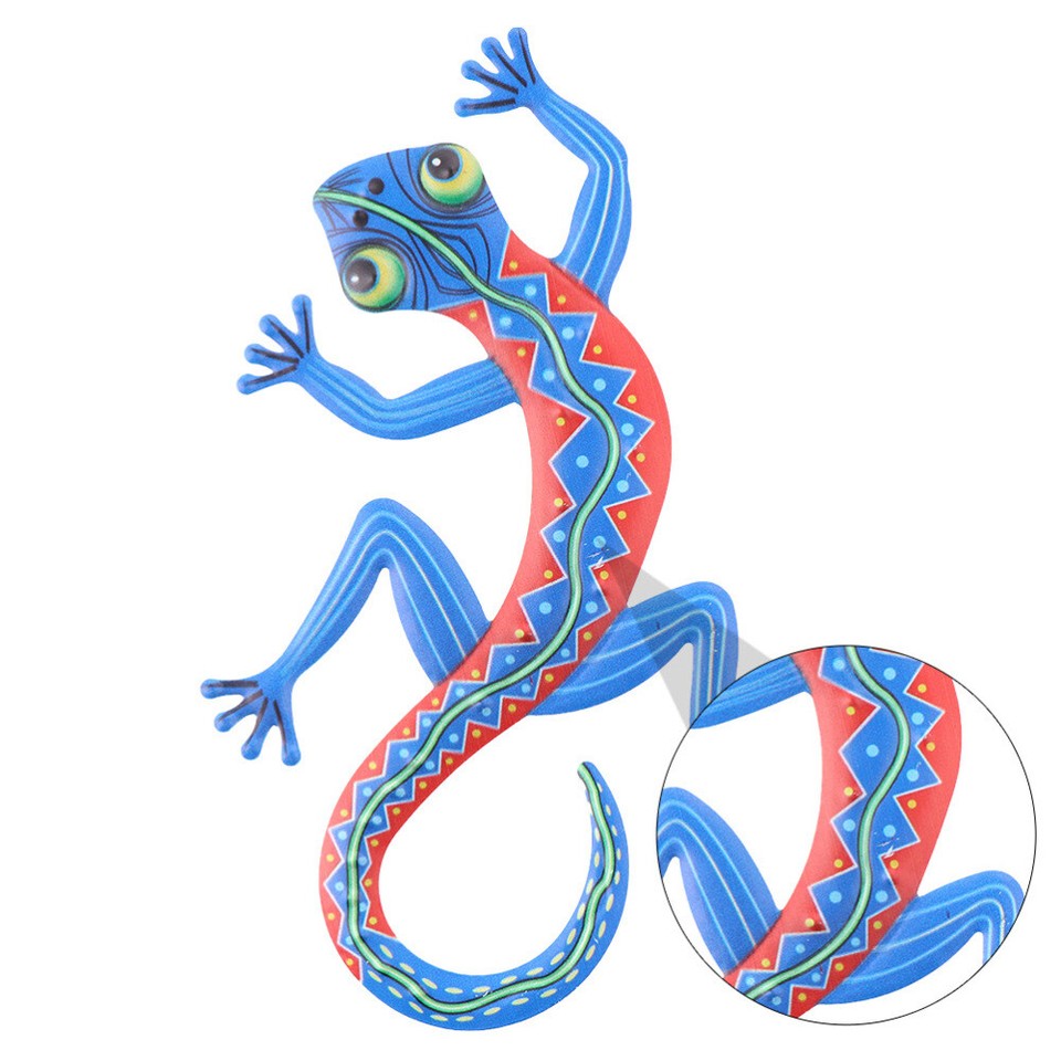 2 Pcs Vivid Gecko Sculptures Lizard Wall Hanging Ornament Art Garage