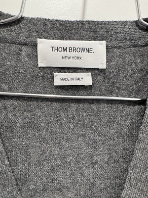 Thom Browne M Main Classic Cardigan Cashmere Med Grey NWT Size 4