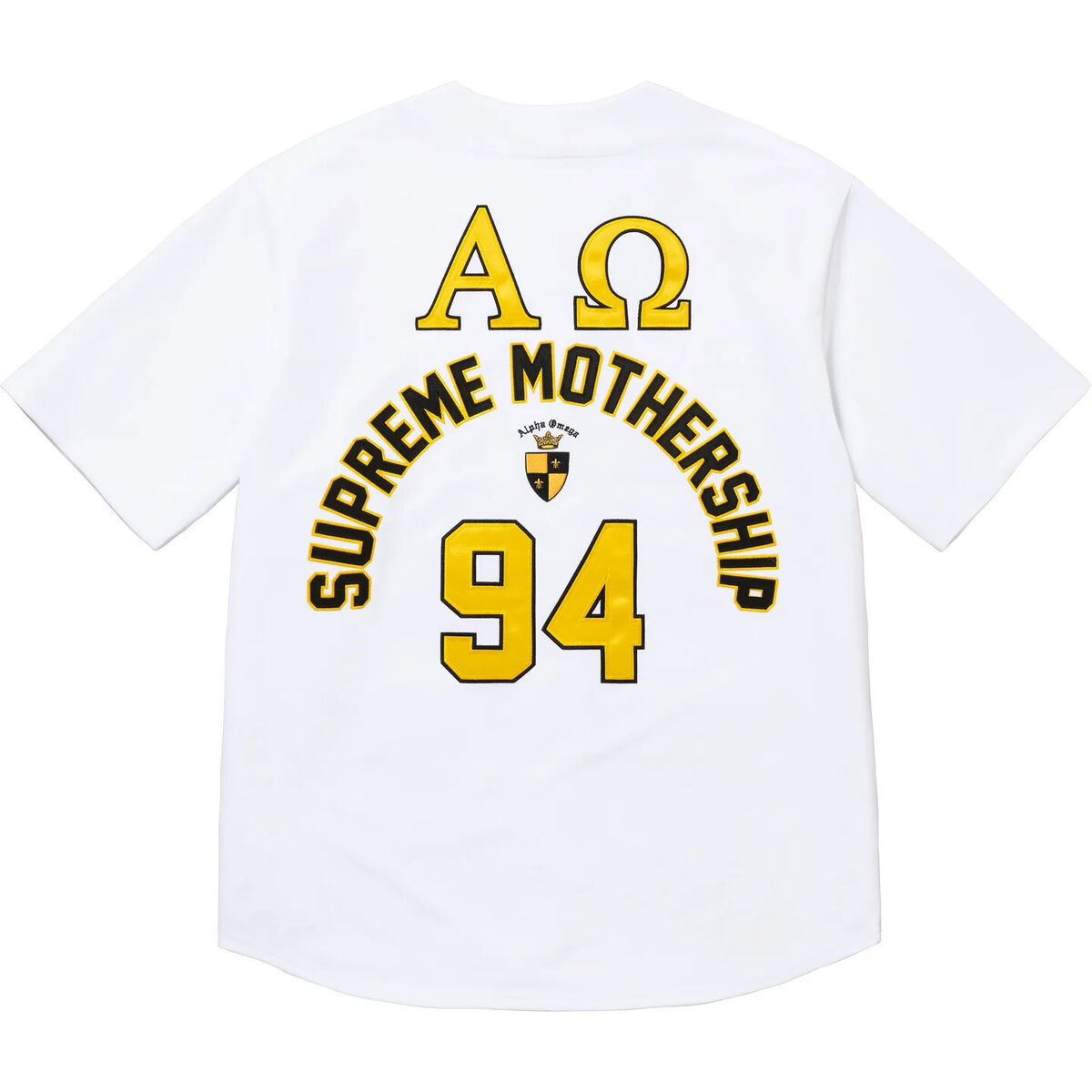 Supreme Alpha Omega Baseball Jersey Black White Orange Green Supreme Alpha Omega Baseball Jersey Black White Orange Green