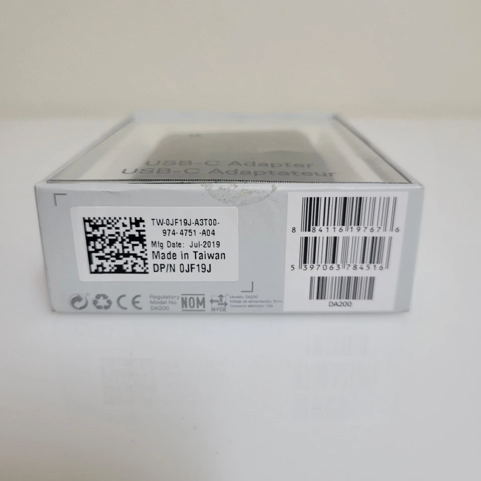 New Dell JF19J USB-C Adapter to HDMI USB 3.0 RJ45 Ethernet VGA Hub DA200 - Image 3 of 4