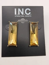 I.N.C GBRW Rectangle Tower Earrings Gold Tone