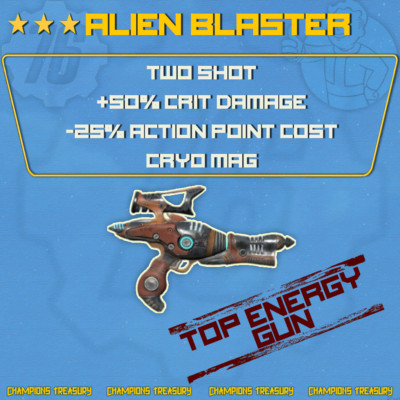 FALLOUT 76 PC TWO SHOT +50% CRIT DAMAGE [-35% Action Point Cost] ALIEN BLASTER