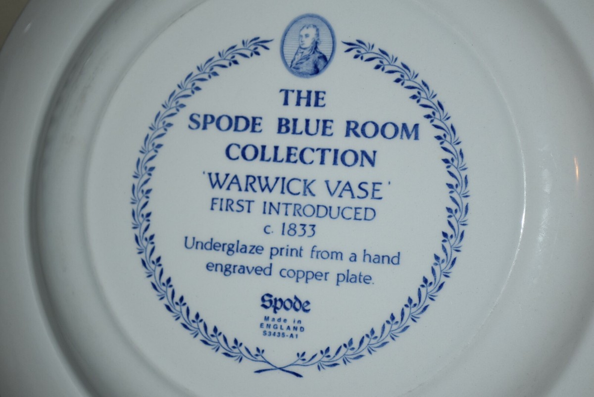 VINTAGE COLLECTOR Spode Blue Room Collection Warwick Vase Plate