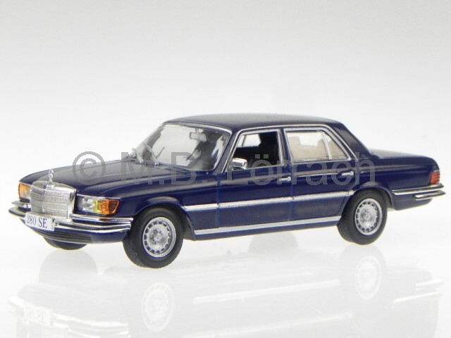 Mercedes W116 S-Class 280 SE blue diecast model car 1/43 | eBay