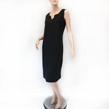 Talbots Plus Black 100% Cotton Sleeveless V-Neck Midi Dress, Size 3X