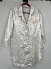 Vintage Secrets Satin Sleep Shirt Nightgown Nightie Floral Sz S Coquette