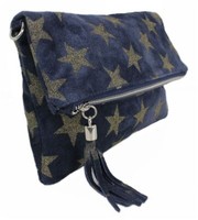 UmhäNgetasche Damen Leder Schultertasche Frauen Handtasche Wildleder Klein Blau