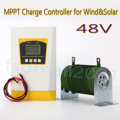 LCD Wind Turbine Solar MPPT Charge Controller Battery Boost Regulator Kit 48V