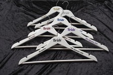Personalised vinyl Wedding Coat Hanger decals, name, role & date, Set of 2