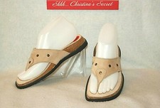 ELENA SOLANO SPAIN SandalsThong Slide Beige Nubuck Suede Comfy Sz 36 / 6 XLNT 