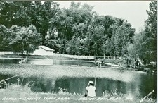 Broken Bow NE Pole Fishing, Victoria Springs State Park 1951 RPPC