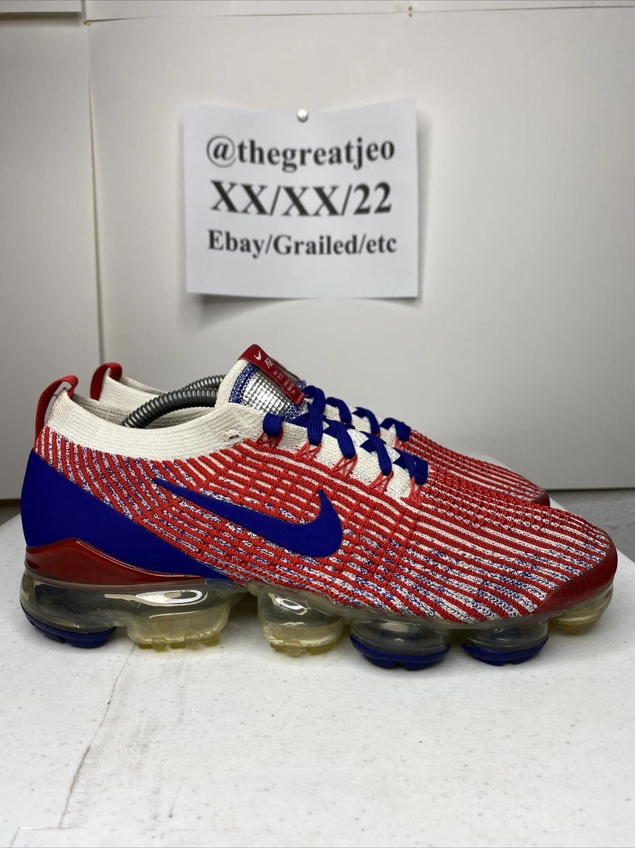 Nike Air Vapormax Flyknit 3.0 USA Mens Size 10 Olympics Red Blue CW5585 100