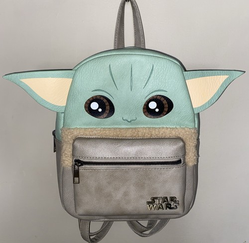 Sac à dos Baby Yoda multicolore en cuir vegan 12" avec bretelles réglables - Photo 1/13