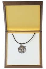 Akita, Akita Inu - Dog Collar IN Geschenkbox, Silver Plated Medallion for Dog