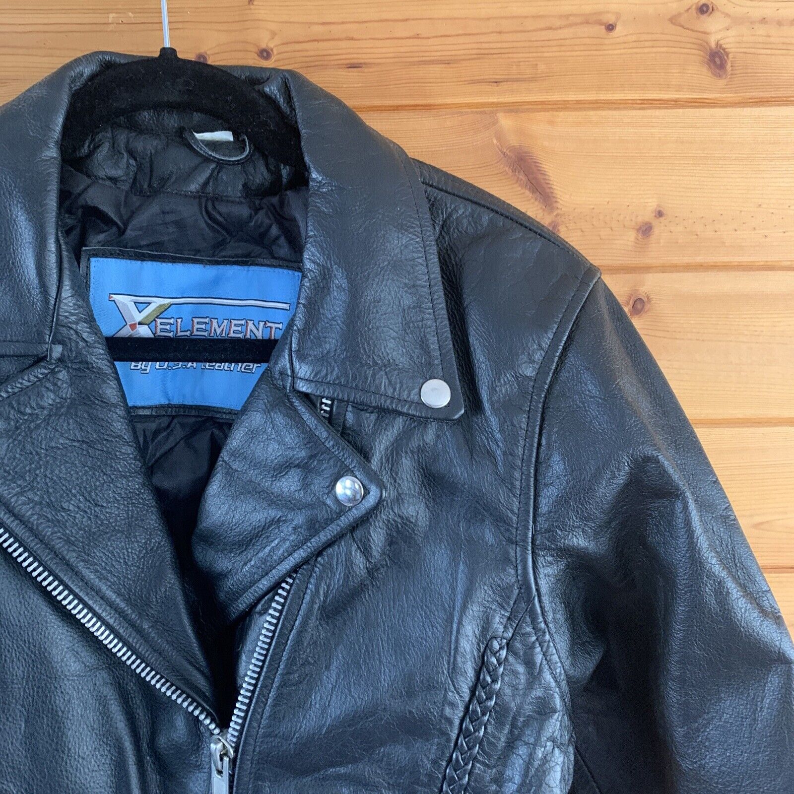 Xelement Womens Leather Moto Jacket Black Asymmet… - image 3