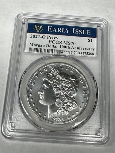 2021-O Privy Morgan Dollar PCGS MS 70 100th Anniv Coin Early Issue