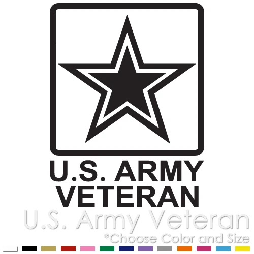 BEST VINYL STICKER US ARMY VETERAN MILITARY VINYL DECAL STICKER (USA-3)