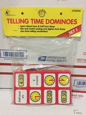 1992 Clock Factory Telling Time Dominoes Teacher Supply J702040 Half Hour SET 1