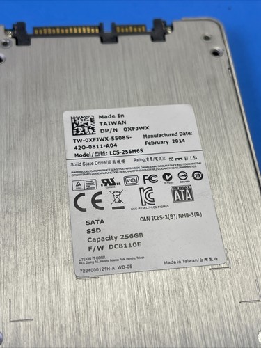 Lite-On 256GB 2.5" SATA SSD Solid State Drive LCS-256M6S 0XFJWX - Picture 2 of 4