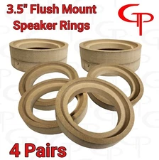 3.5" inch Flush Mount Speaker Rings MDF GP Car Audio Mounting Spacer ring 4 PAIR