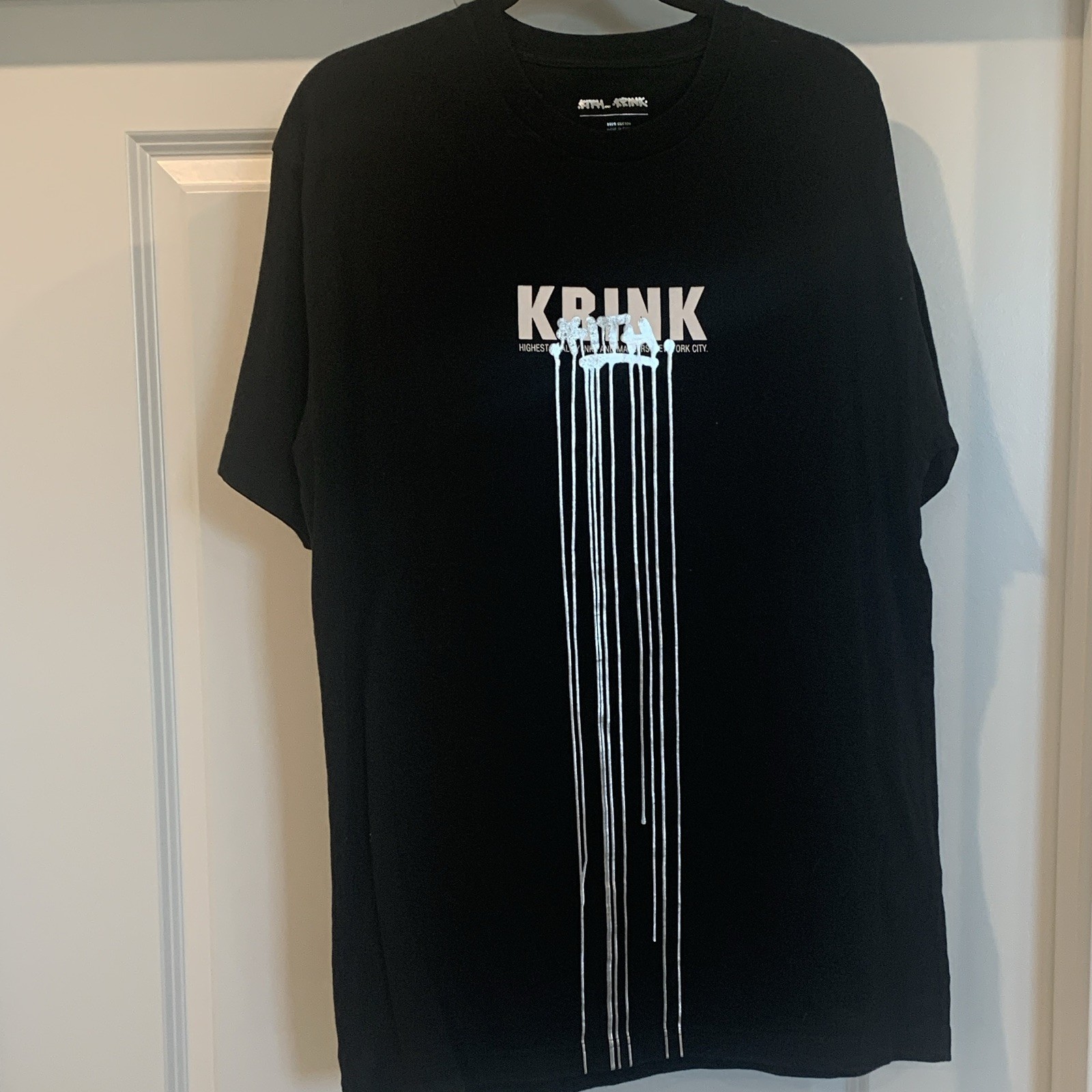 Kith Black Graphic Print Crew Neck Short Sleeve Cotton Knit T-Shirt Men L