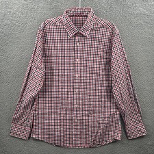 Boden Shirt Mens Large Red Blue White Gingham Check Button Up Long Sleeve Cotton