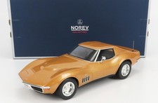 Chevrolet Corvette Coupe 1969 Gold Metal Norev 189031 1/18 USA Car Dore