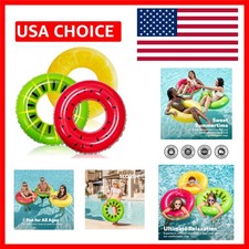 Vibrant 3-Pack Inflatable Swim Tubes - Summer Fruits for Pool Parties