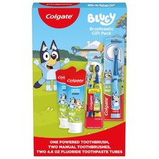 Colgate Coffret Cadeau Brosse à Dents et Dentifrice Bleu Enfant, Comprend Bleu