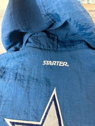 Vintage Dallas Cowboys NFL Starter Pullover Jacket (L) 90s Embroidered Logo Blue - Picture 9 of 9