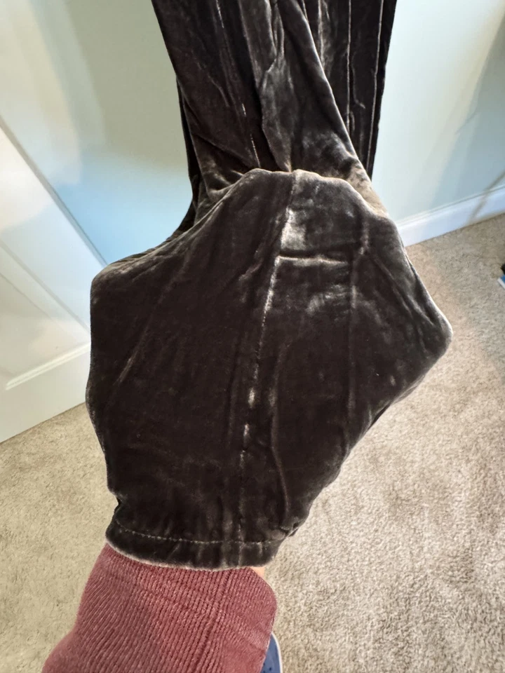 Eileen Fisher Falda Graftada S Gran Tamaño Terciopelo Marrón Maxi Mezcla Seda Línea A Foto 4 de 4