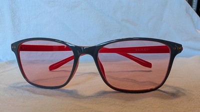 Zenni Optical FL-41 Lens Migraine Glasses - Women's Medium Rectangle Gray & Red