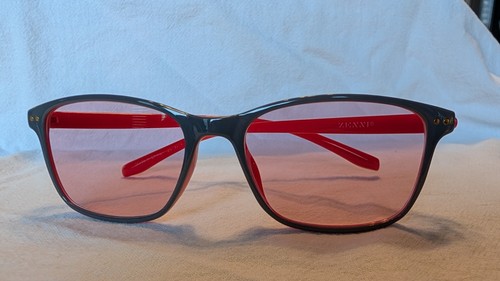 Zenni Optical FL-41 Lens Migraine Glasses - Women's Medium Rectangle Gray & Red