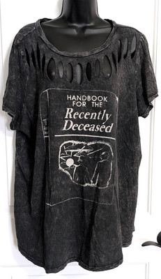 Torrid Beetlejuice tee shirt handbook deceased distressed womens plus 3