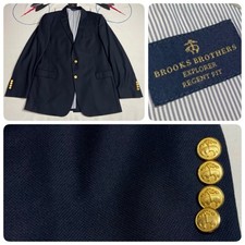 Brooks Brothers Explorer Regent Fit Blazer Sport Coat Gold Button 42L Mint