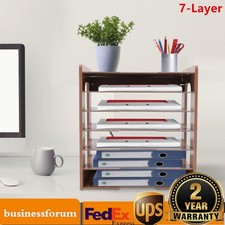 File Organizer for Desk Wood Organizer A4 Paper Storage Letter Tray File Sorter